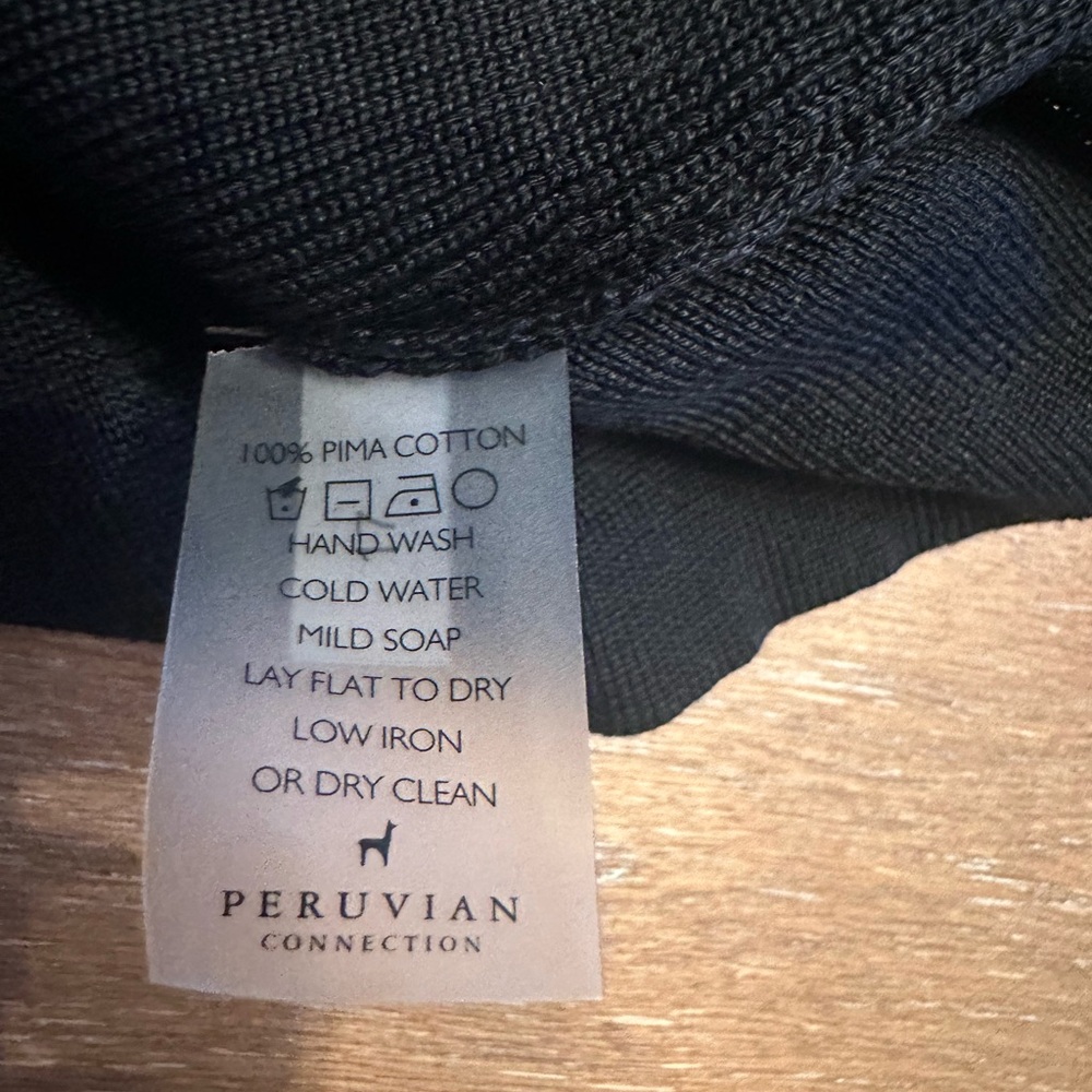 Peruvian Connection Black Pima Cotton Top - Picture 2 of 4